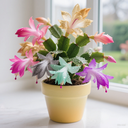 🦀Mix Colors Schlumbergera Bulbs– Easy-Care Blooms in Every Shade, Even in Winter ❄️🌈