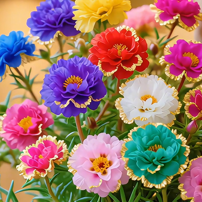Golden Lace Portulaca🌸✨ Brilliant Double Blooms for Effortless Summer Color