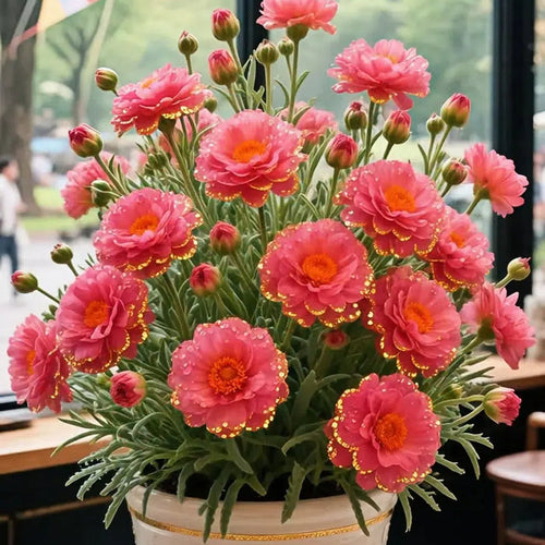 Golden Lace Portulaca🌸✨ Brilliant Double Blooms for Effortless Summer Color