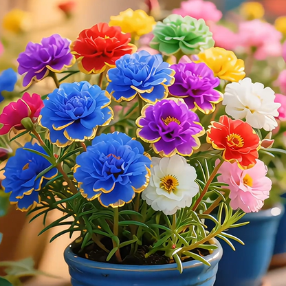 Golden Lace Portulaca🌸✨ Brilliant Double Blooms for Effortless Summer Color
