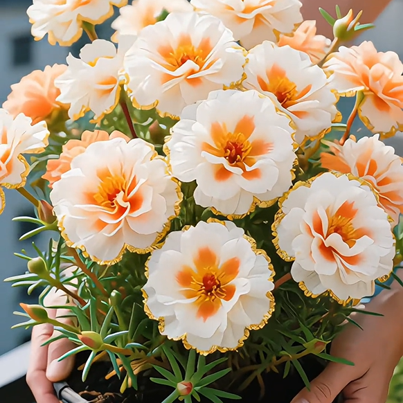 Golden Lace Portulaca🌸✨ Brilliant Double Blooms for Effortless Summer Color