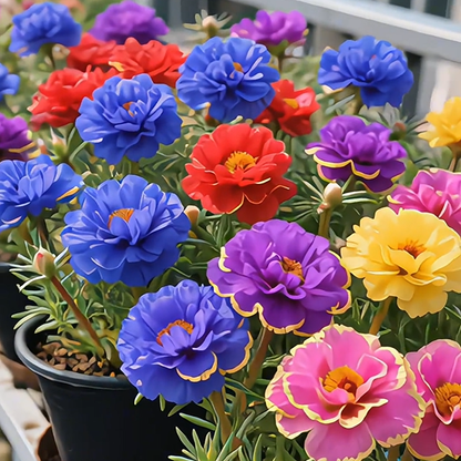Golden Lace Portulaca🌸✨ Brilliant Double Blooms for Effortless Summer Color