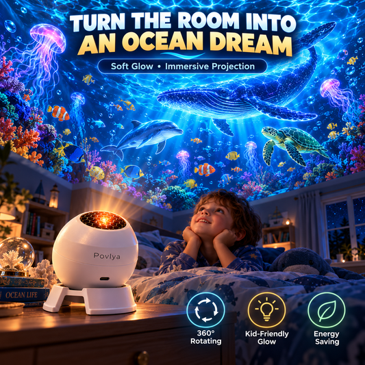 🦖🌊 Ocean & Dinosaur World Projector – 360° Magical Adventure for Kids