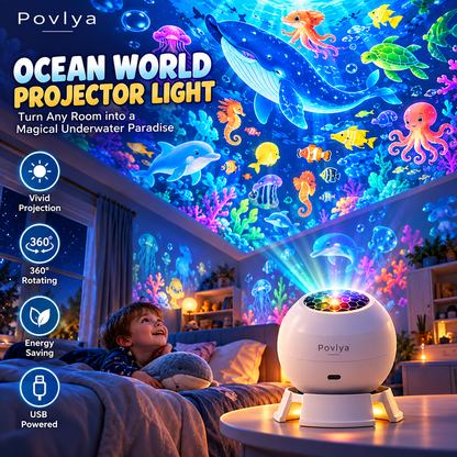 🦖🌊 Ocean & Dinosaur World Projector – 360° Magical Adventure for Kids