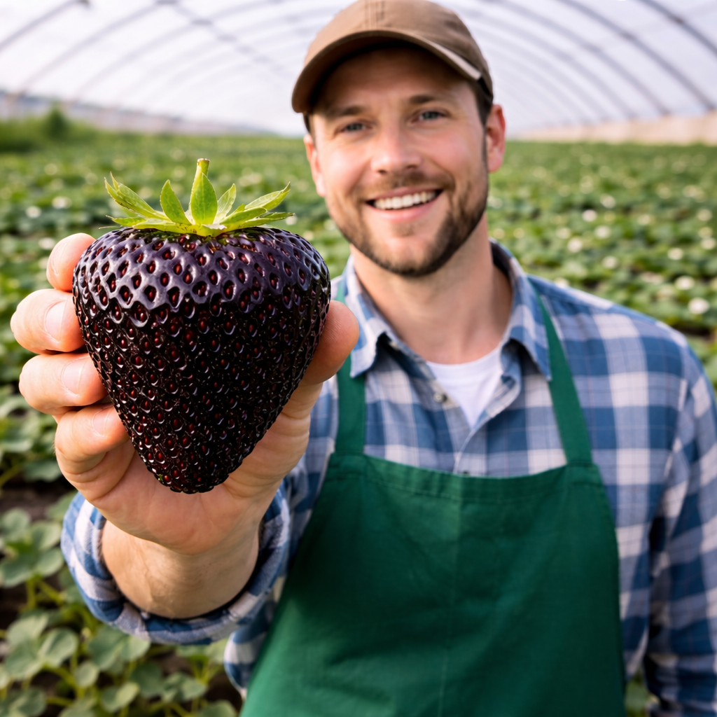 Giant Black Diamond Strawberries Seeds – Sweet, Nutrient-Rich & Easy to Grow at Home
