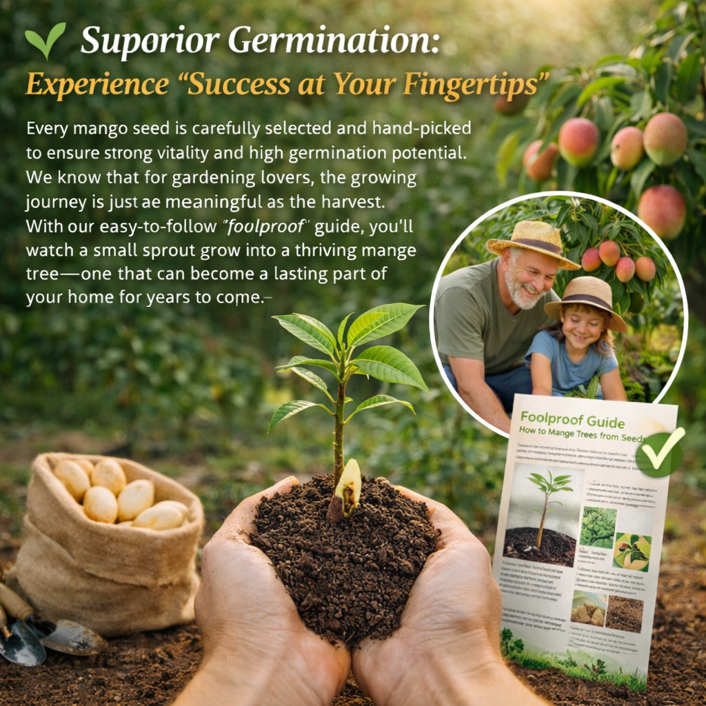 🔥 65K+ SOLD! 🥭 Sweet "Golden Honey" Dwarf Mango Tree Seeds (Grow at Home)