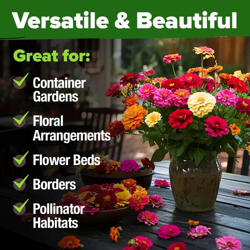 🔥Last Day 70% OFF🔥Zinnia Seeds - Pure Seeds - No Filler -Heirloom Flower Seeds