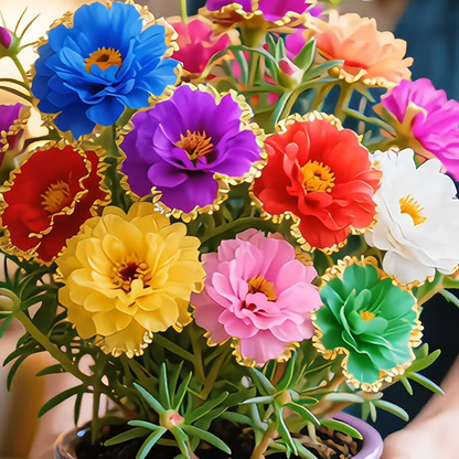 Golden Lace Portulaca🌸✨ Brilliant Double Blooms for Effortless Summer Color