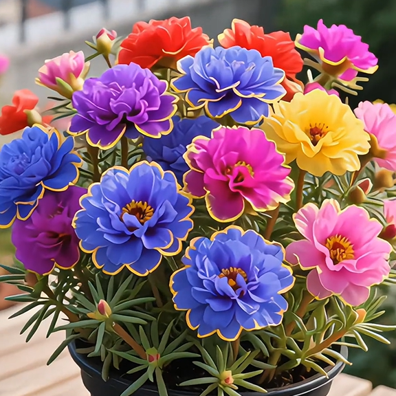 Golden Lace Portulaca🌸✨ Brilliant Double Blooms for Effortless Summer Color