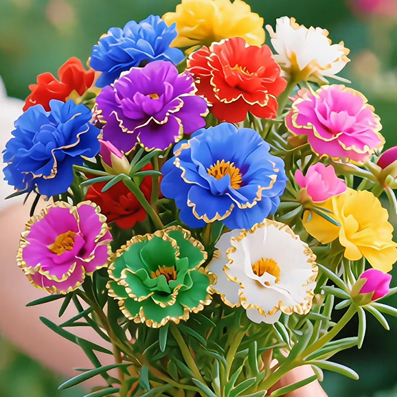 Golden Lace Portulaca🌸✨ Brilliant Double Blooms for Effortless Summer Color